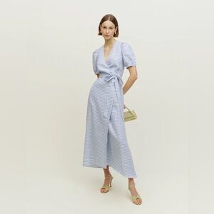 Reformation Weiss Linen Wrap dress Medium